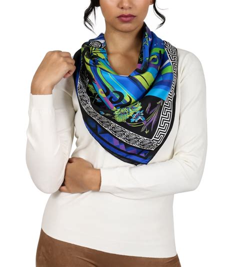 versace electric blue scarf|versace scarf for sale.